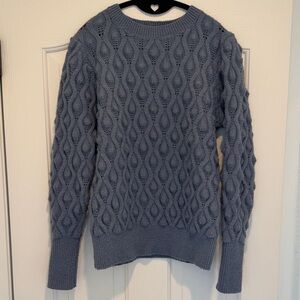 Women's Cable Knit Sweater - Dusty Blue